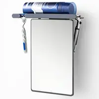 TAILI Shower Mirror Fogless for Shaving with Razor Holder, NO-Drilling & Removable Large Mirror Fogless Suction Wall Mounted 2