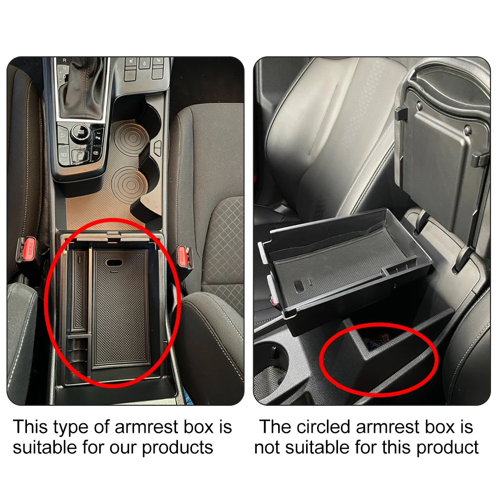 

Organiser Armrest Storage Box Waterproof ABS Accessories Fittings For Kia Sportage NQ5 2022 Non-slip Brand New