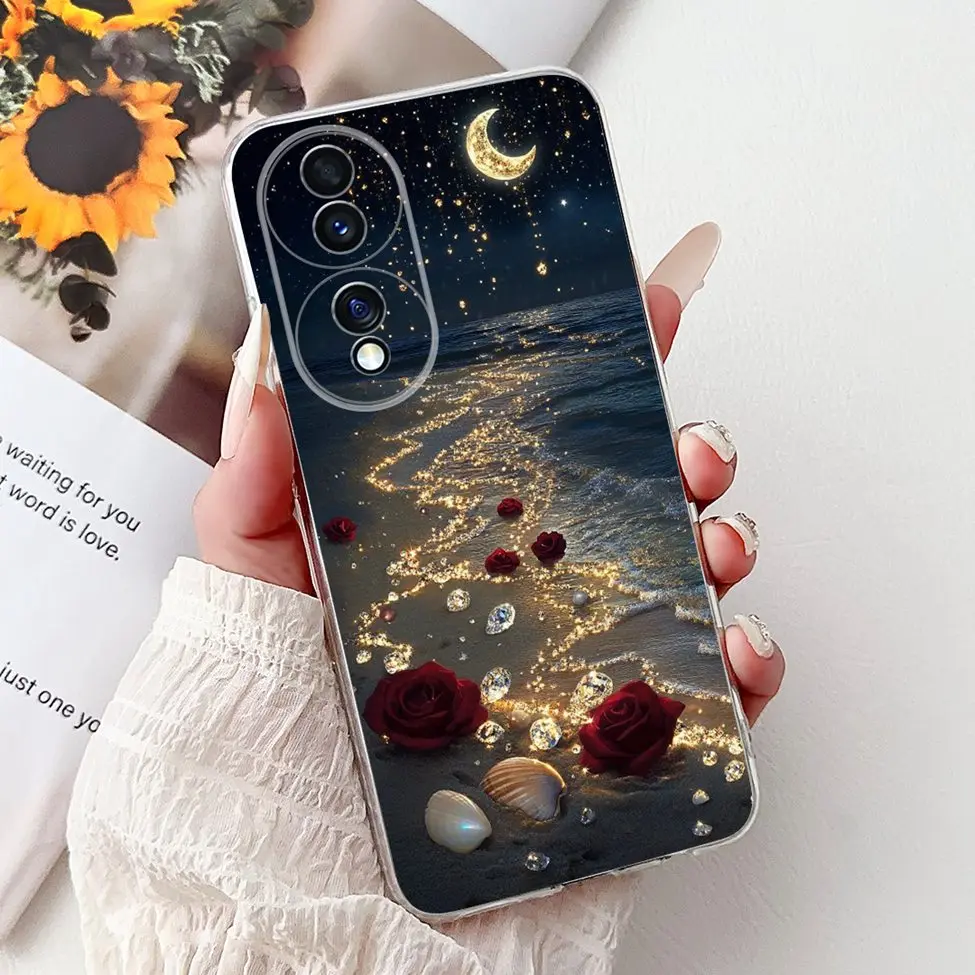 Clear Aesthetic Cute Cat & Flowers Soft Phone Case - Fashionable and Fun Design