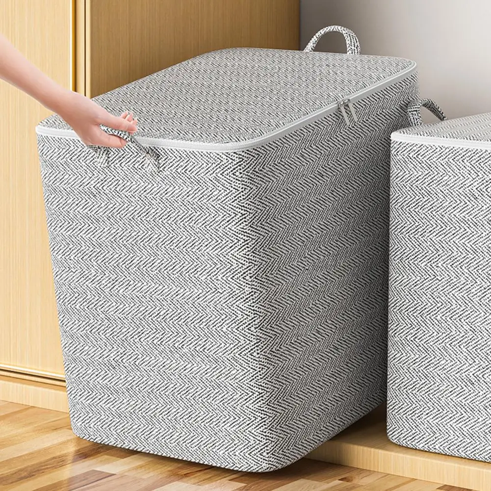 horizontal section [60 40 35] gray non woven quilt storage bag storage bag clothes sorting bag quilt storage bag Zipper Closure Storage Bag Stain-resistant Organizer Long-lasting Quilt Storage Bag Durable Zipper Closure for Clothes Blankets