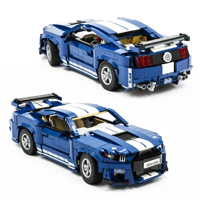 Новинка, креативный эксперт MOC 10265 Mustangs Shelby GT500, суперспортивные автомобили Mustangs, набор строительных блоков, Форды, модель «сделай сам», кирпичи, игрушки