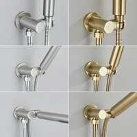 Poiqihy Chrome หัวฝักบัวมือถือสเปรย์อาบน้ําติดผนัง Bidet Sprayer ผู้ถือปกปิดก๊อกน้ําอุปกรณ์เสริม 2