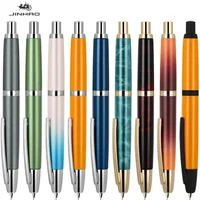 JINHAO 10 Press Fountain Pen Retractable EF/F Nib Metal With Clip Writing Ink Pen Converter School Supplies Stationery PK A1 A2 1
