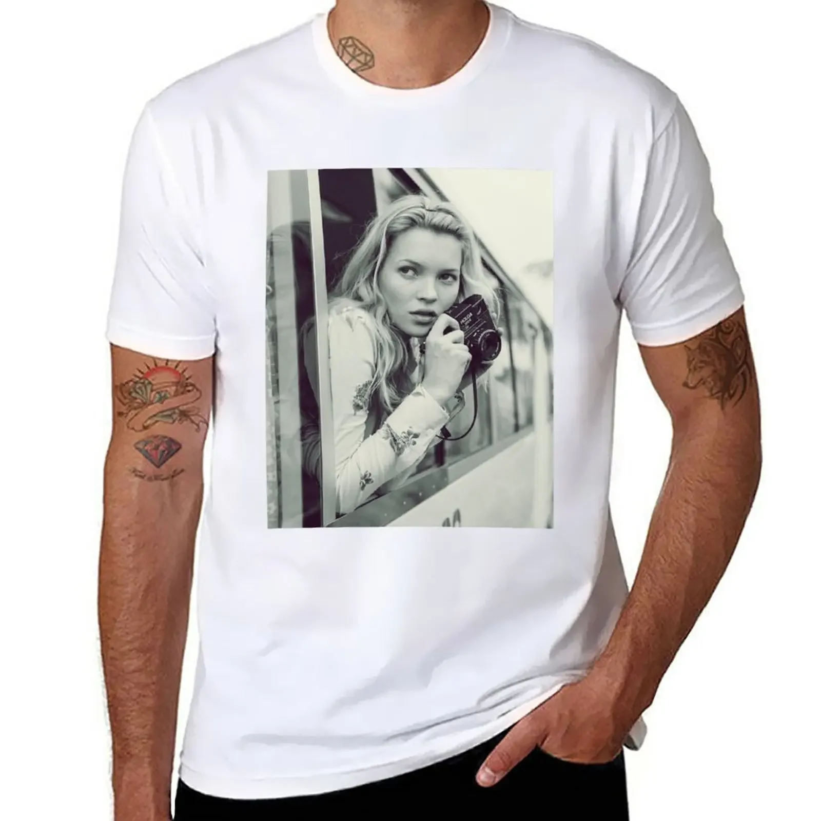T-Shirt Kate Moss Taglie Forti Camicetta T-Shirt Grafiche Da Uomo Grandi E Alte