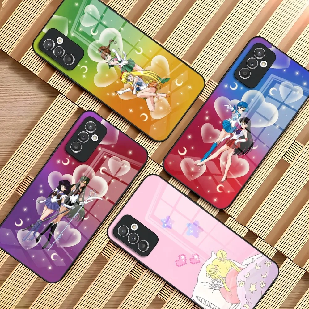 Custodia Per Telefono Familiare Sailor-Moon Per Ragazze Per Samsung S20 S30 S32 S23 S21 S9 S10E S21Fe Note Glass Cover