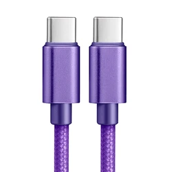 Durable Nylon Braided Type C to Type C Fast Charging Cable - Available in Multiple Lengths - 3m (PURPLE)
