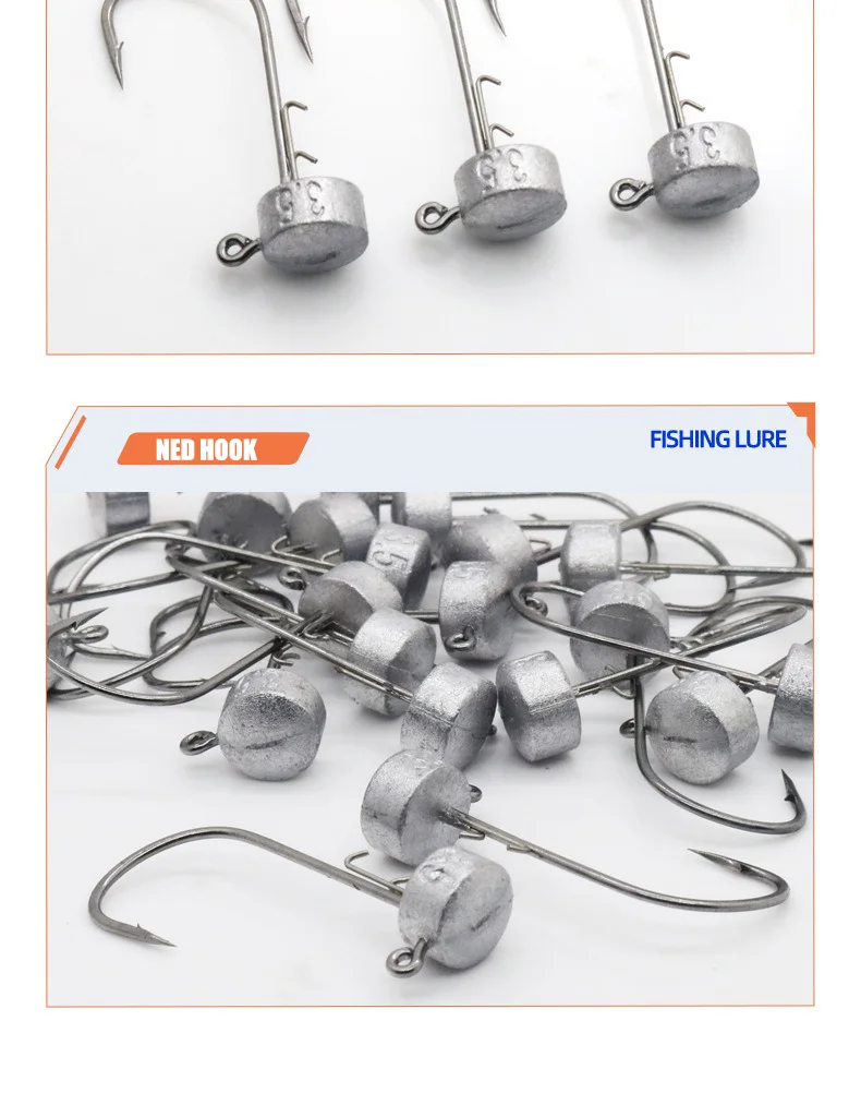 20 Stück ned Rig Jig Hook Kits 2,7g 3,5g 4,2g 6,5g Becher Ajing Pesca Jigs Haken Finesse Pilz Jig Köpfe für weiche Köder – Detail 8