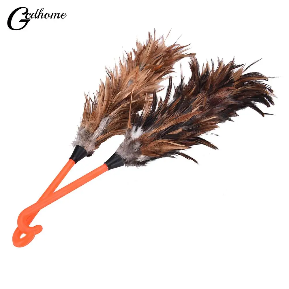 1pcs 45cm Ostrich Natural Feather Duster Brush With Wood Handle Anti-static Cleaning Tool Household Furniturer Car Dust Cleaner
