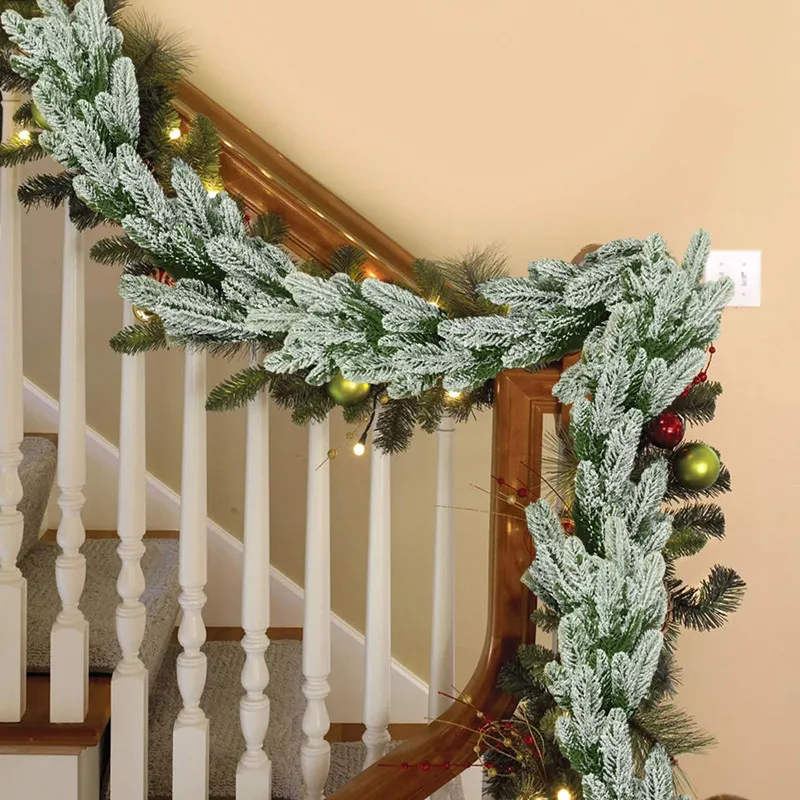 5pcs Christmas Tree Pine Branches Artificial Fake Plants Snow Pines Garland For Christmas Wreath Party Decor Xmas Gifts Ornament