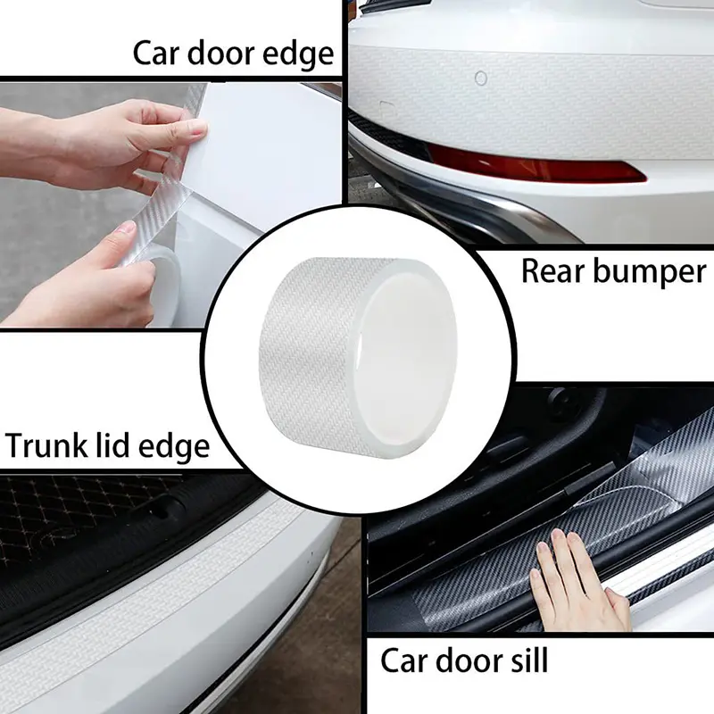 High quality K5D Transparent carbon fiber Car Door Protector Stickers Anti Scratch Tape Auto Trunk Sill Scuff Protector Film - Image 6