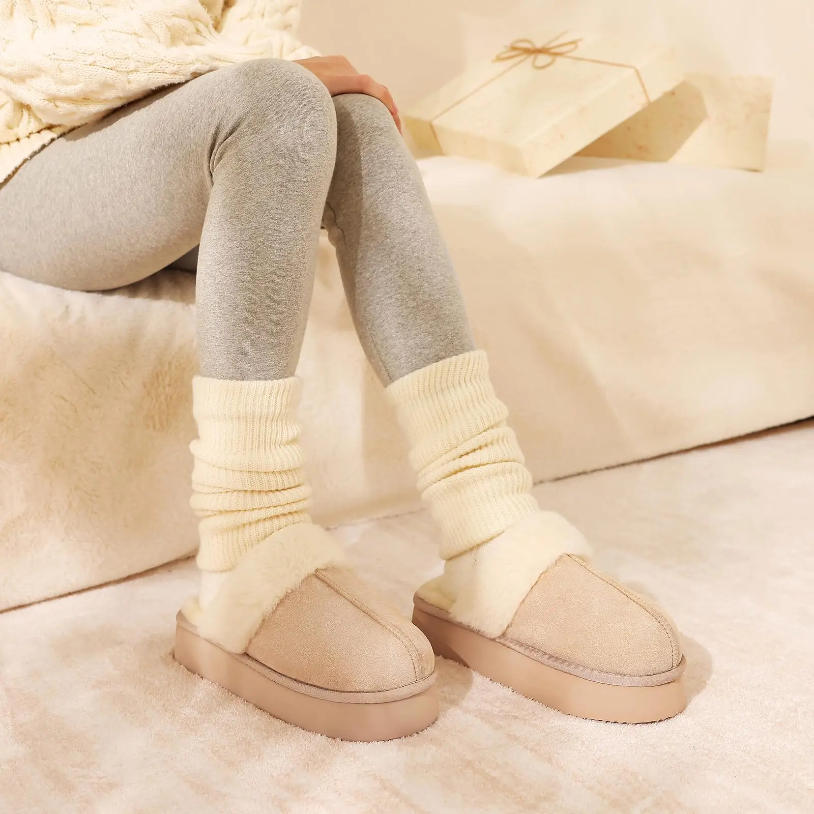 Women's Winter Cotton Slippers Non Slip Soft Sole