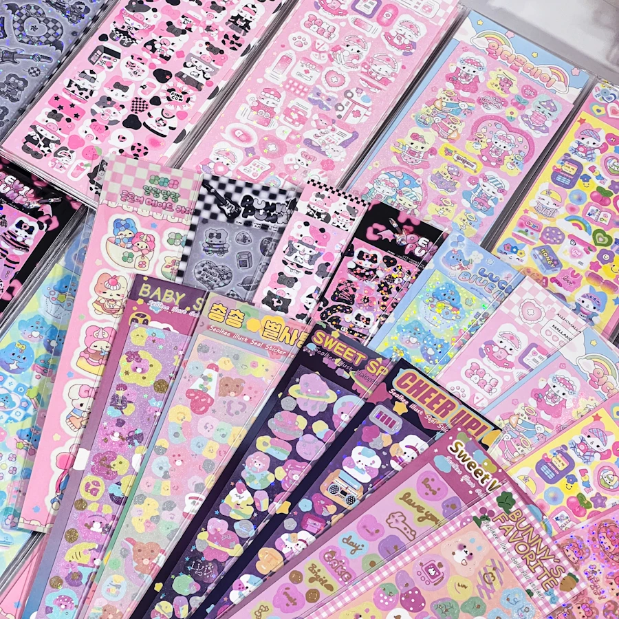 SKYSONIC BOBO Scrapbook Full Set Series Decorative Stickers Mint Rabbit