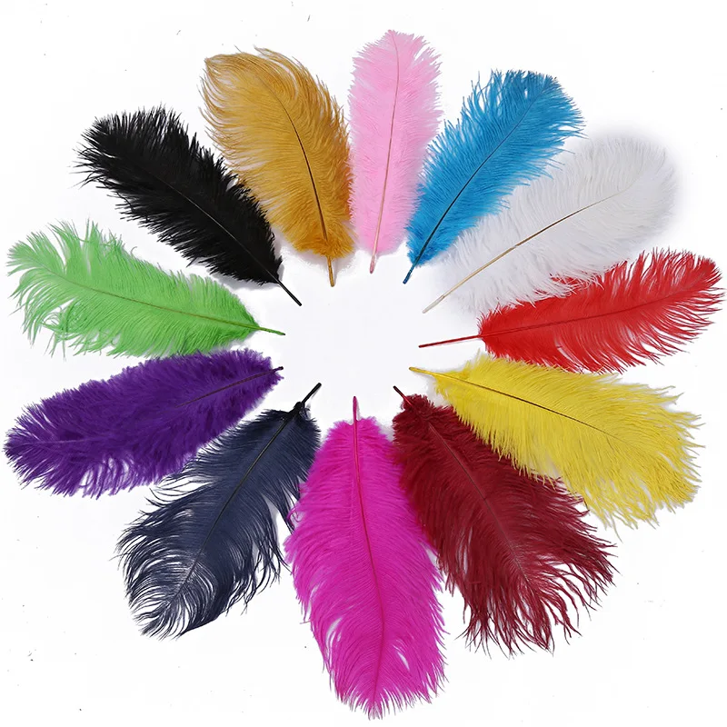 

100 PCS 35-40CM Ostrich Feathers for Vase DIY Dream Catcher Decor Plume Crafts Hair Wedding Centerpiece Needlework Accessories