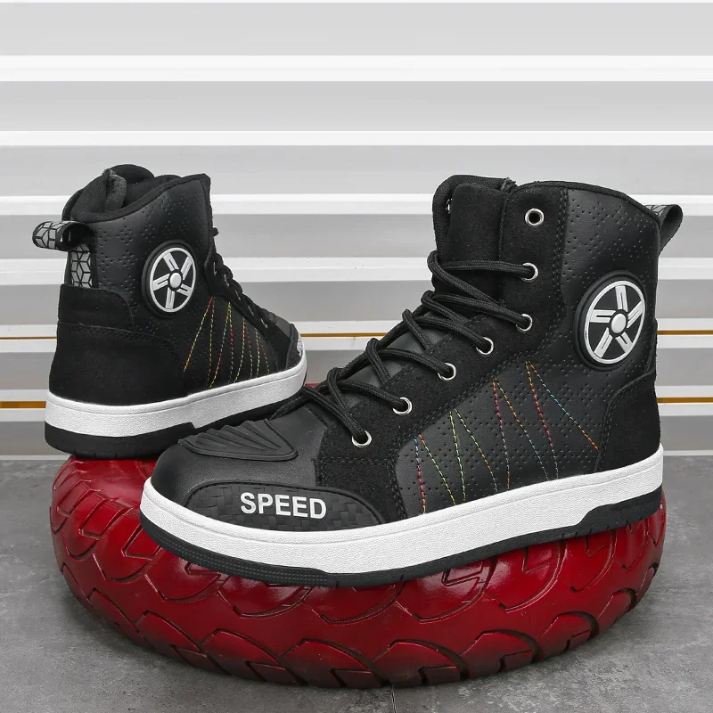 Breathability Anti Slip Wear-resistant Motos Protective Boots Motocross Racing Riding Shoes Men's Leather Motorcycle Shoes