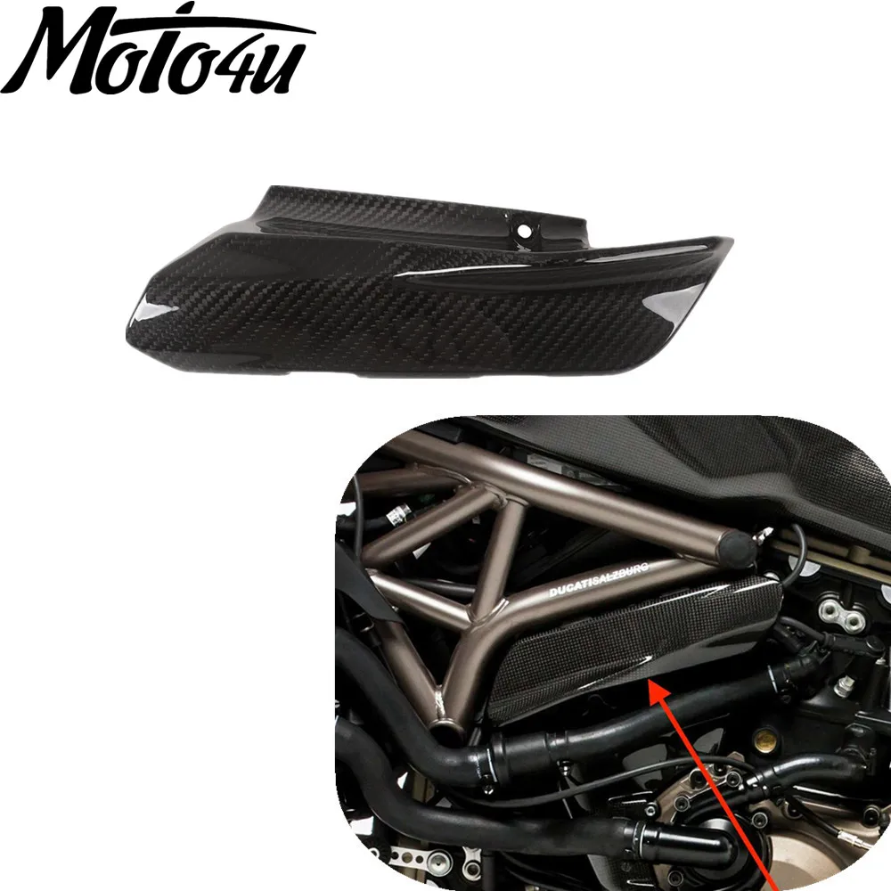 

Carbon Fiber Motorcycle Motor Cover Hight Left Heat Shield Cover For Ducati Monster 821 1200 2014 2015 2016 2017 2018 2019 2020