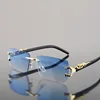 1 Pc Fashionable Women Men Sunglasses Frameless Rectangular Personalized Sunglasses for Daily Life Vintage Sun Glasses