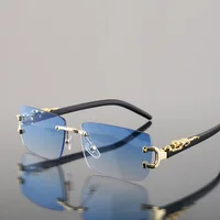 1 Pc Fashionable Women Men Sunglasses Frameless Rectangular Personalized Sunglasses for Daily Life Vintage Sun Glasses