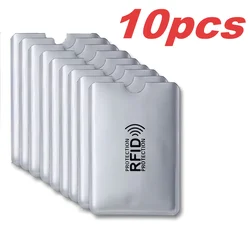 Premium Anti - Theft RFID Credit Card Protector Sleeves - Secure Cardholder Covers for Maximum Data Protection (10Pcs Silver)