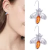 Fashion Retro Little Bee Stud Earrings Amber Bee Earrings Exquisite Jewelry Valentine'S Gift Boucle D’Oreilles Acier Inoxydable 1