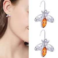 Fashion Retro Little Bee Stud Earrings Amber Bee Earrings Exquisite Jewelry Valentine'S Gift Boucle D’Oreilles Acier Inoxydable 1