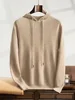 ANGEL Men's Hooded Pullover 100% Cashmere Knitted Sweater  Autumn Winter New Style Long Sleeve Sweater Casual Sports Hoodie Top 1