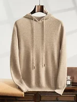 ANGEL Men's Hooded Pullover 100% Cashmere Knitted Sweater  Autumn Winter New Style Long Sleeve Sweater Casual Sports Hoodie Top 1