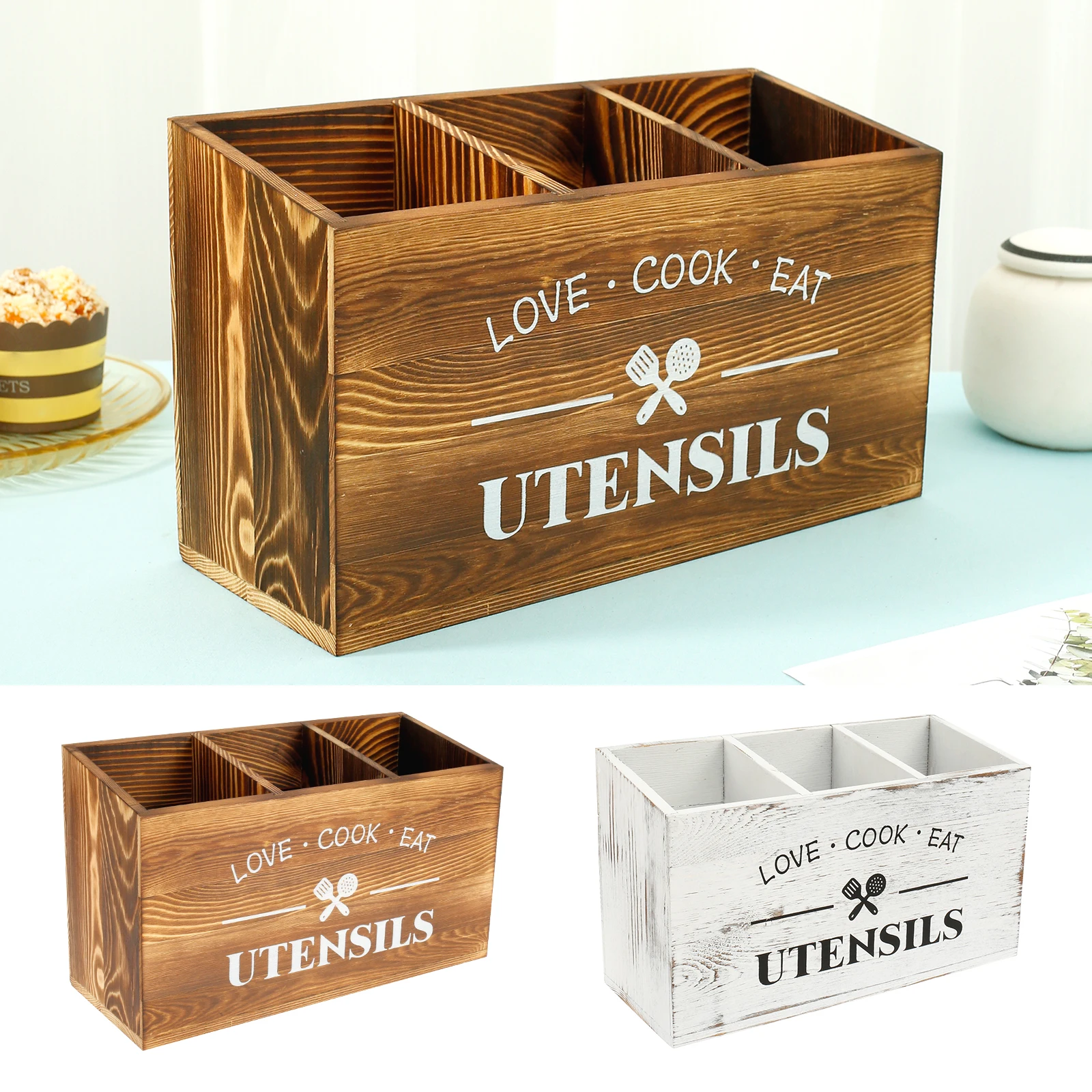 Paulownia Wood Kitchen Utensil Holder with Compartments 9 Sed238bf5935f4705a51d28c64d35a50fr