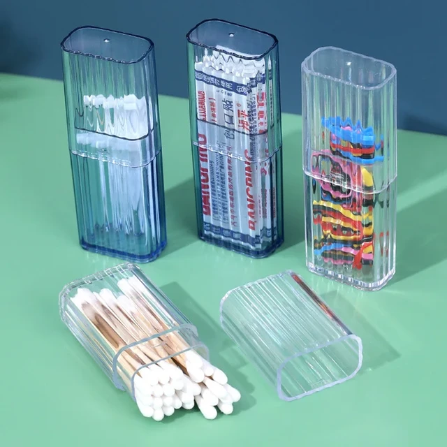 Flosser Dispenser Travel Case Portable Qtip Holder Travel Case Cotton Swab  Jar Clear Acrylic Storage Box Canister Container With - AliExpress