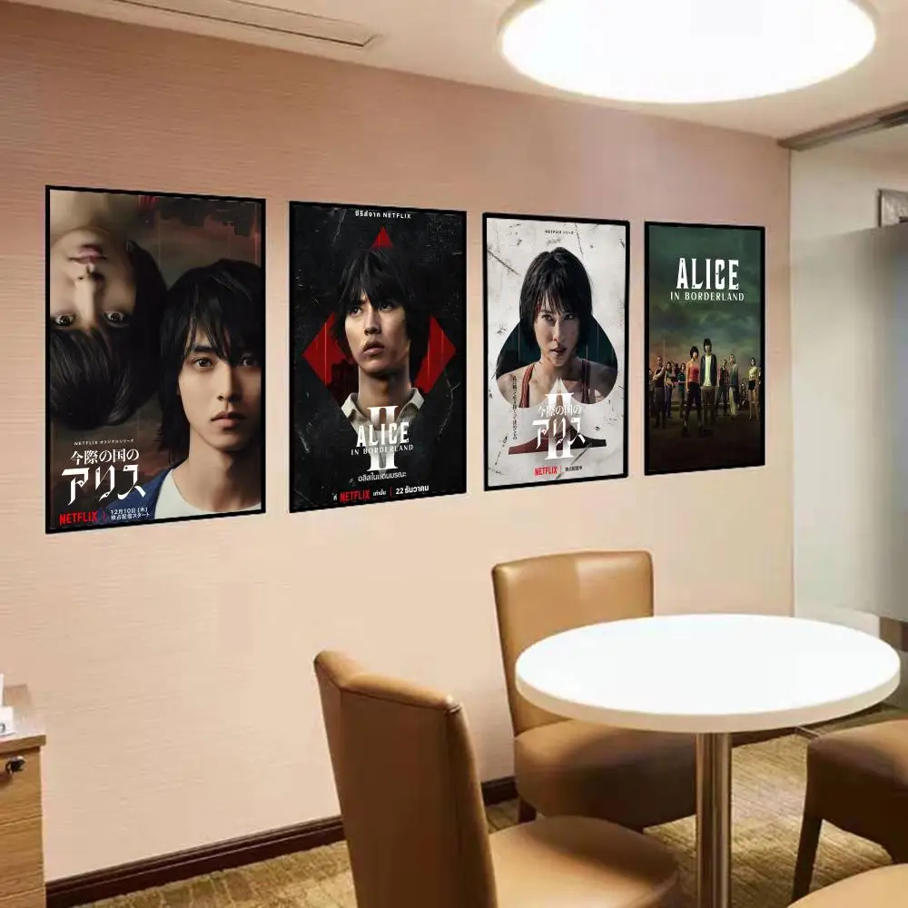 Alice In Borderland Poster Vintage Poster Sticky Retro Kraft Paper Sticker Diy Room Bar Cafe Kawaii Room Decor