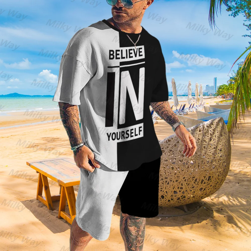 Oversized Men's Trend Casual Tracksuits 2024 3D Digital Print T-shirt Shorts Set 2 Piece Outfit New Summer European Jerseys 6