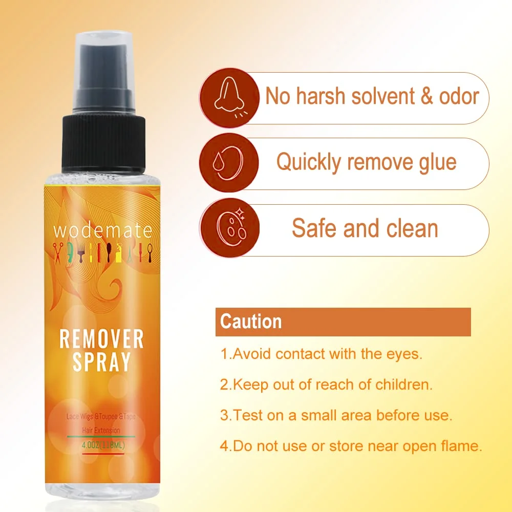 Wodemate Lace Glue Remover Fast Acting Adhesive Removers Spray For Wig Hair Extension Tape Frontal Toupee
