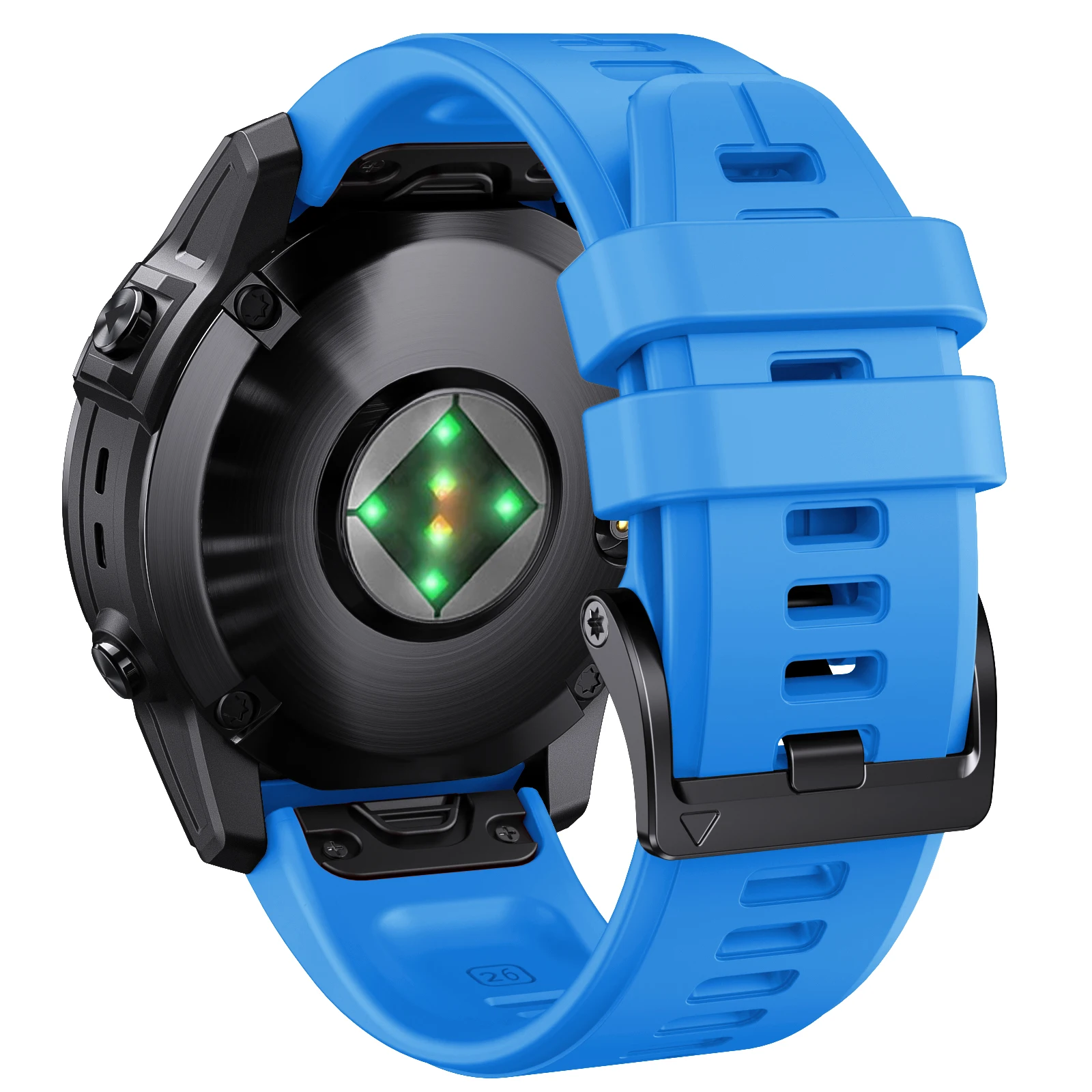 Silicone QuickFit Watch Band - 22mm/26mm Adjustable Strap, Official Design
