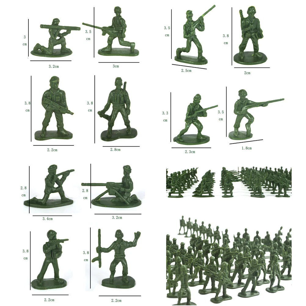 

200pcs Plastic Soldiers Figures Static Model Men Figures Accessories Play Set for Kids (Random Color and Type)