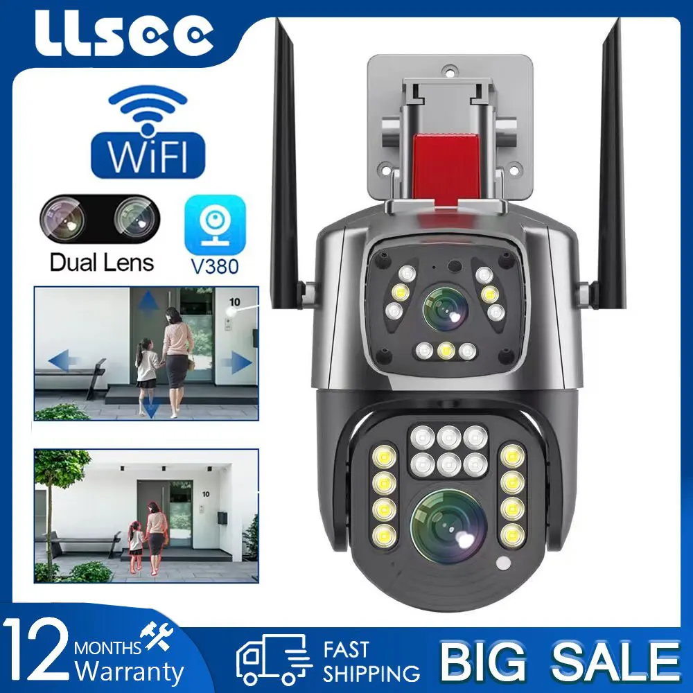 

LLSEE, V380 Pro, CCTV WIFI camera, PTZ, 8MP, 4K outdoor safety IP camera, two-way intercom, color night vision, AI tracking alar