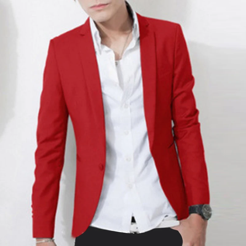 Men Formal Suit Jackets Business Uniform Work Blazer Tops Solid Regular