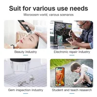 GUANMOU Microscope numérique Wifi grossissement 1600X Microscope portatif avec Support réglable pour enfants cadeaux Support IOS Android 6