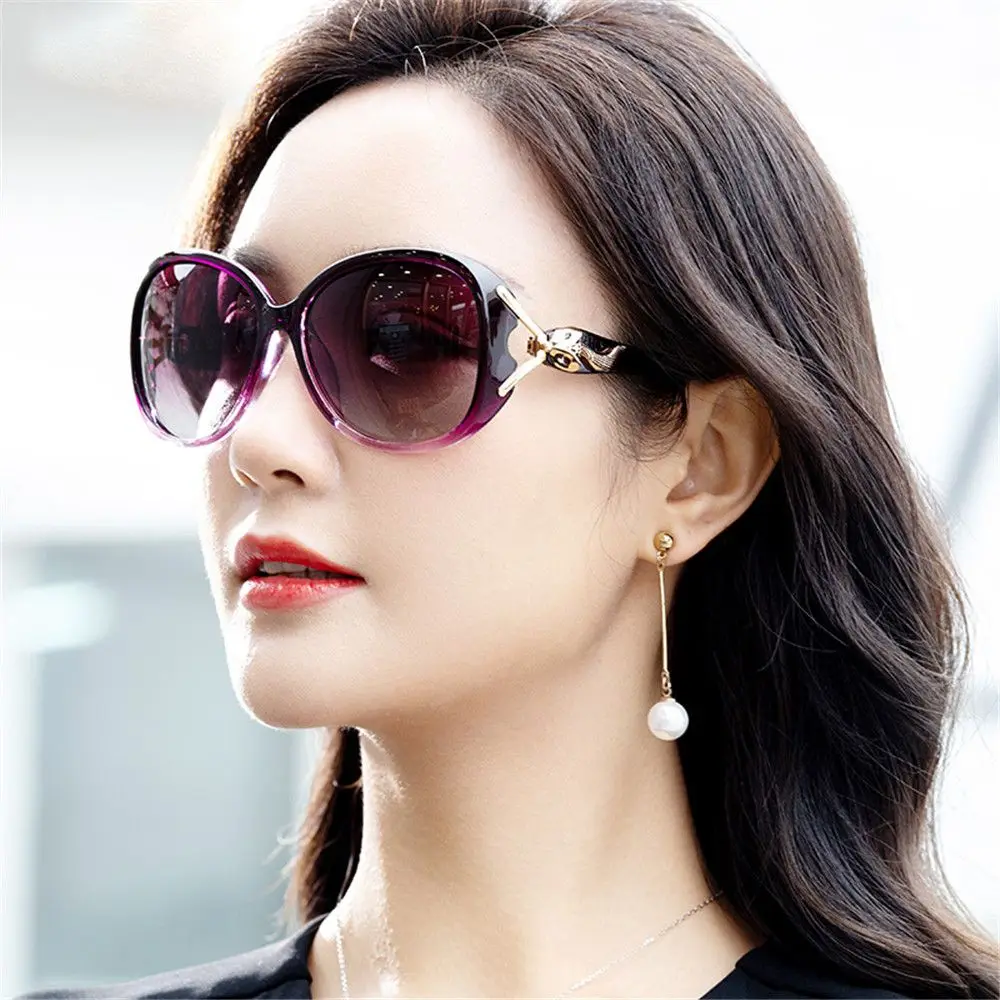 Sunglasses Ladies Anti-Ultraviolet Jade Crystal Texture Sun Glasses Gradient Black Outdoor Sunglasses Oculos Sol_voghion.com