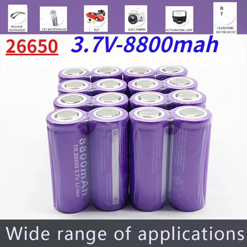 

100% New 3.7V 26650 Battery 8800mAh Li-ion Rechargeable Battery for LED Flashlight Torch Li-ion Accumulator Battery