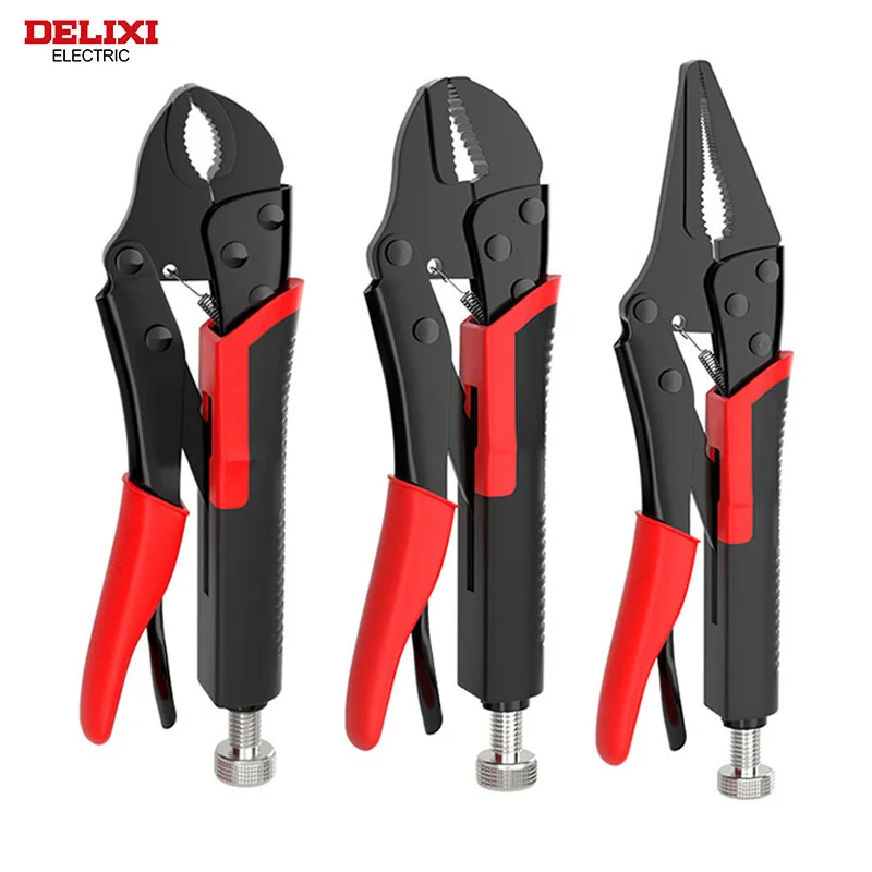 DELIXI ELECTRIC Locking Pliers, Adjustable Position Clamp Pliers with Rubber Sleeve for Clamping Parts of Different Thicknesses