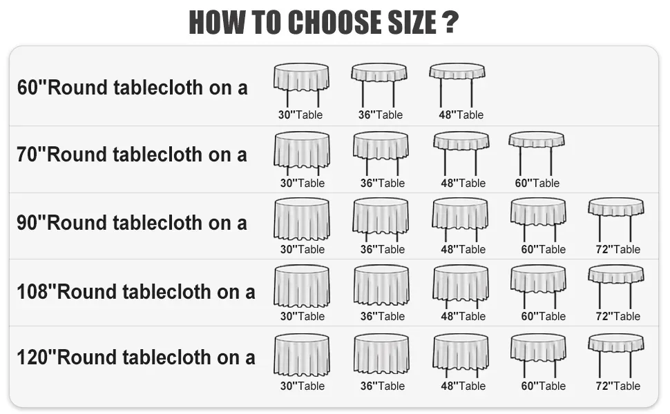 Description Picture 4 of itemWhite Round Tablecloths Overlay Cover, Smooth Fabric Table Cloth, Wedding Party, Hotel Decor, Multi Size Optional, 145-335cm