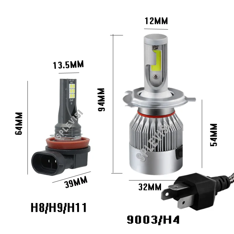 4Pc LED Headlight Bulbs High Low Beam Conversion Combo Kit 6000K For Mini Countryman R60 2010-2016 2011 2012 2013 2014 2015