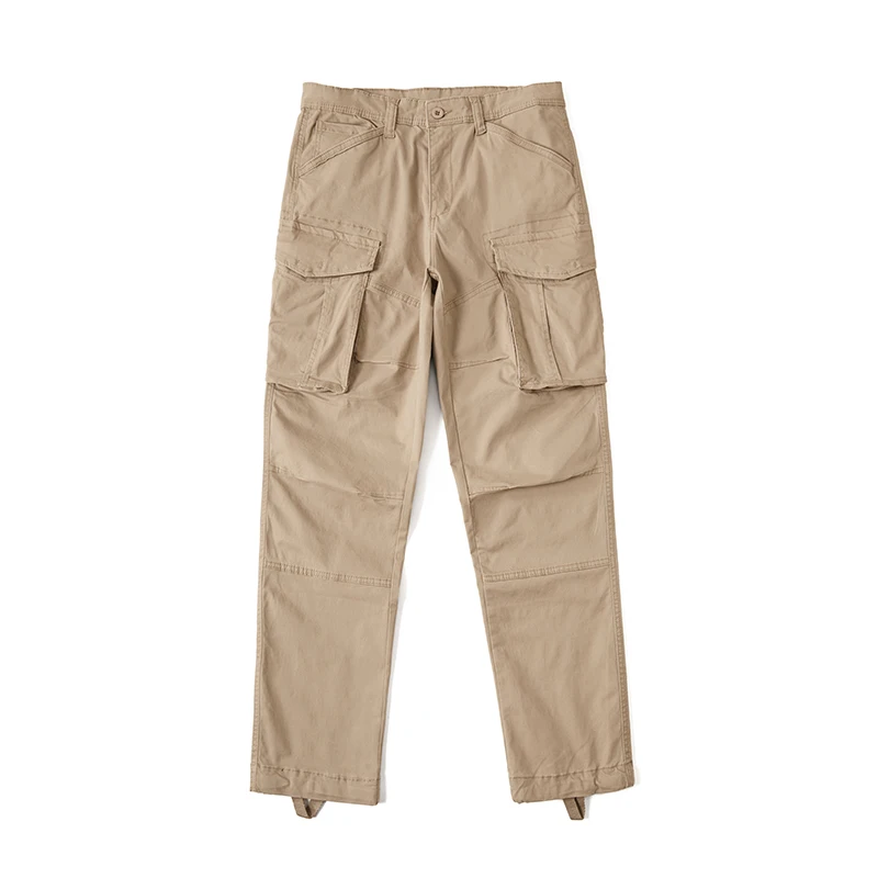 Outdoor Solid Color Men's Straight-Leg Pants with Multiple Pockets 2025 Spring and Autumn Casual Hiking Cargo Pants 4