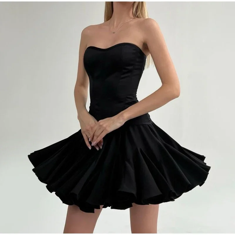 Korean High-waisted，Women's White Short Skirt, Irregular A-line Ladies Cute Ruffled Skirt, 2024 Summer, Y2k Coquette Girls,