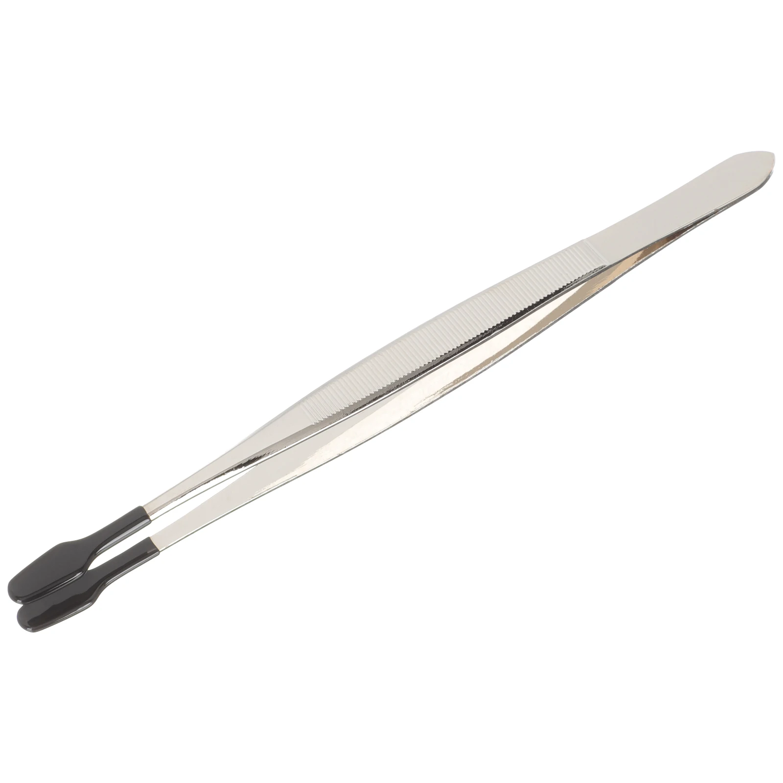 Rubber Tipped Tweezers Rubber Coating Long Tweezers stainless steel Flat Tip Bead Stamp Coin Jewelry Tong Hand Tool