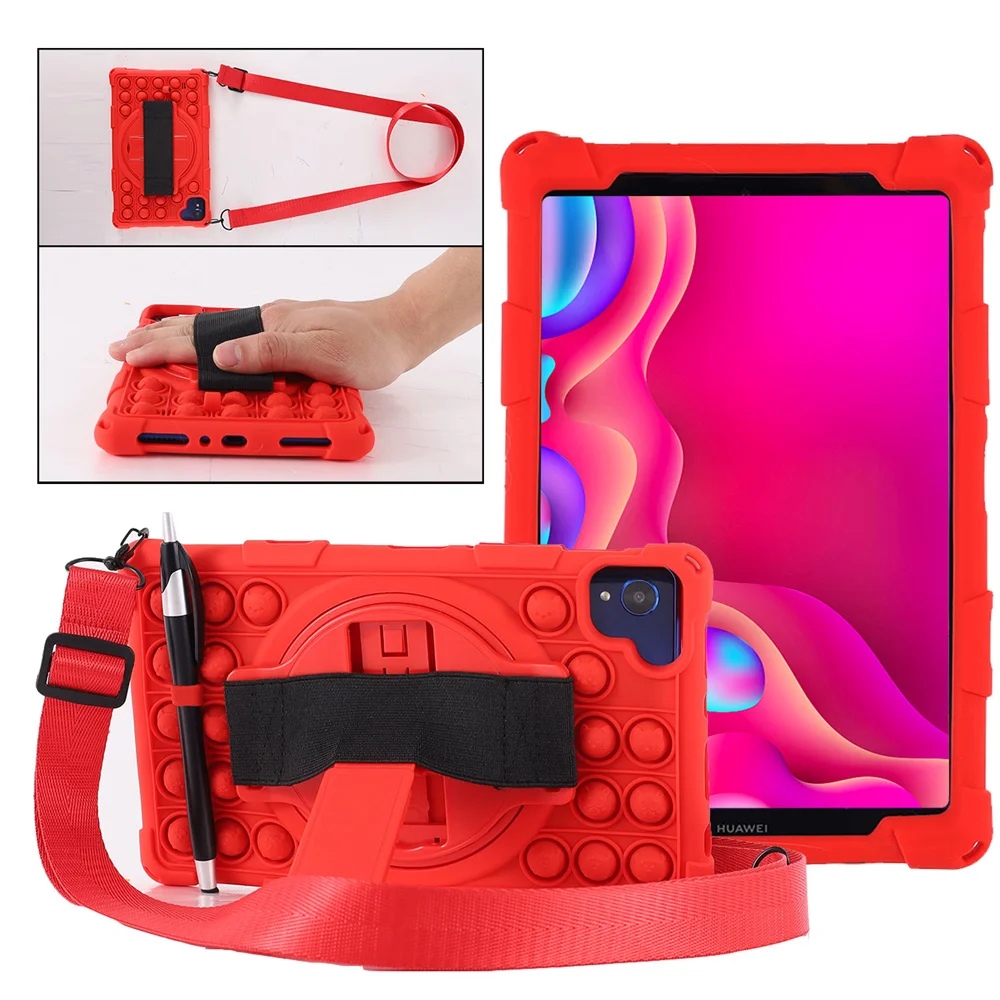 Custodia Per Samsung Galaxy Tab A 2019 8.0 Sm T290 T295 T297 Supporto Rotante Per Tablet Portapenne Push Bubble Hand Strap Sm-T290 Cover