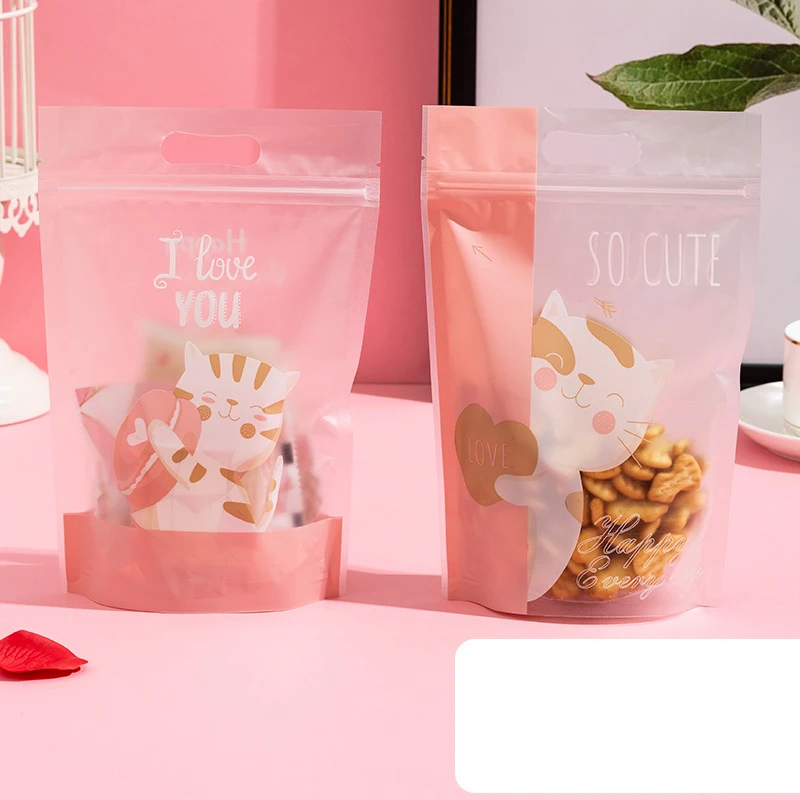 TETP 50 bolsas para embalaje de repostería con asa para fiestas en casa, cumpleaños, galletas hechas a mano, dulces, turrón, decoración de almacenamiento para niños