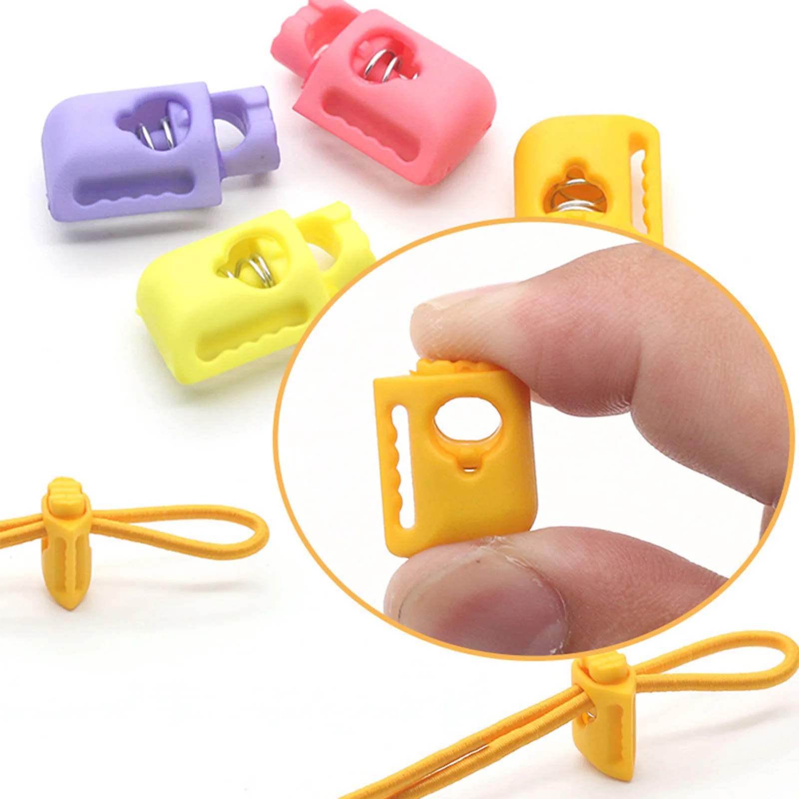 10PCs Plastic Cord Lock Stopper Sweater Shoelace Rope Buckle Stop Toggle Stopper Clip Clothing Shoes Accessories 22mm x 13.8mm