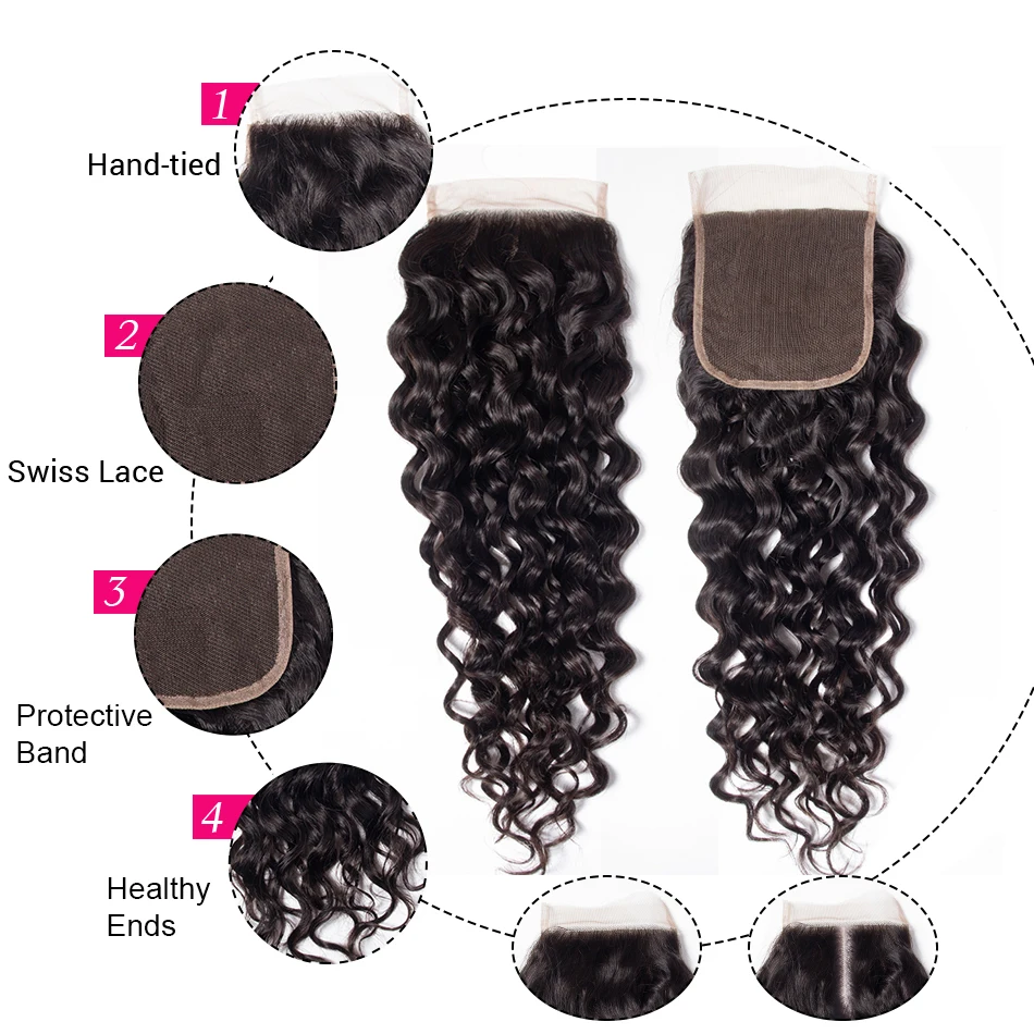 Brazilian Human Hair Lace Frontal Closure Only Loose Deep Wave Lace Closure Curly Straight Body Wave Lace Closure OnlyPreplucked 5
