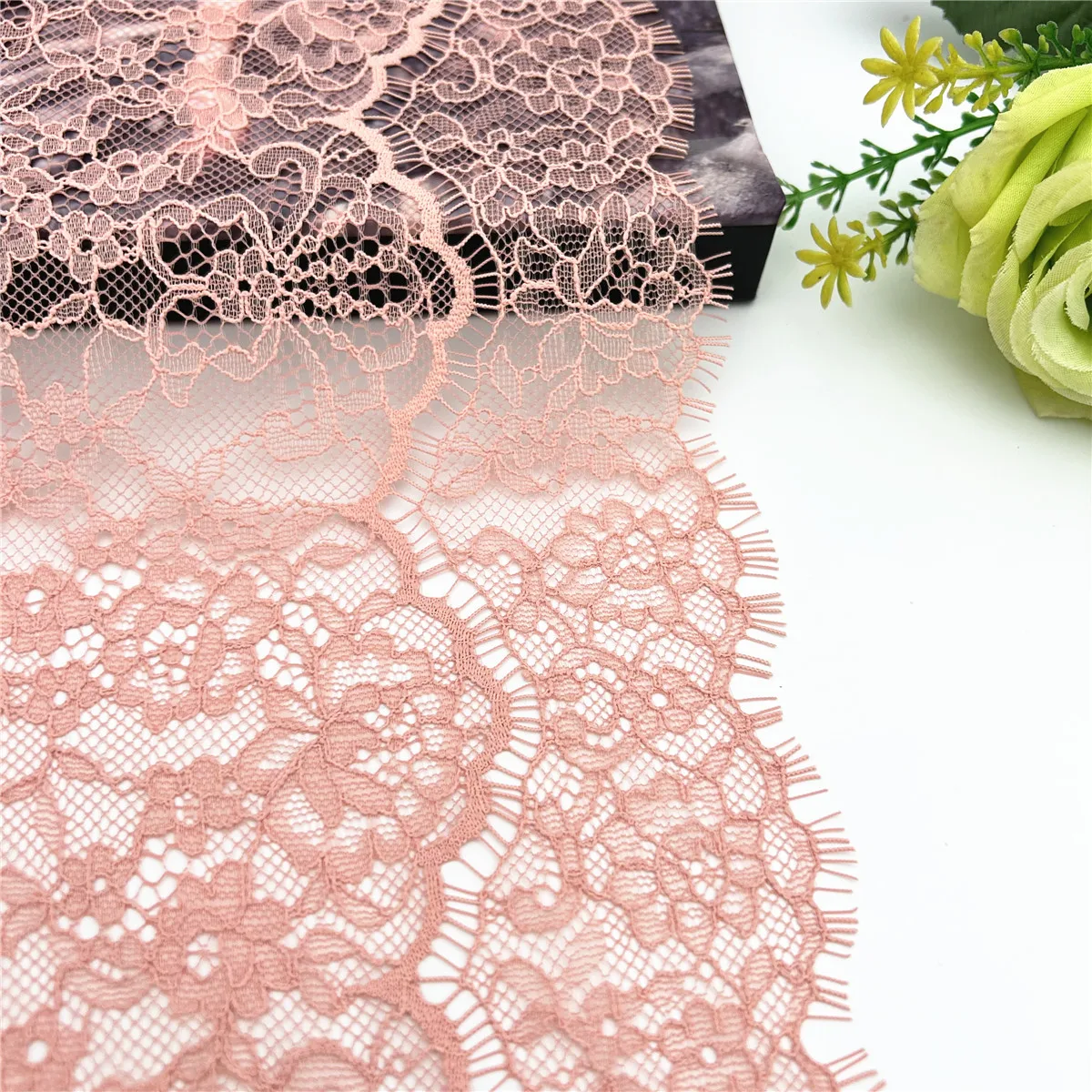 3y/lot Width 22cm Pink Skin Underwear Lace Eyelash Trim Lingerie Sewing Craft DIY Apparel Fabric Bra Lace Non-Elastic 2