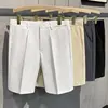 Summer Loose Male Shorts 2023 Korean Solid Shorts Men Fashion Business Office Mid-rise Button Straight Casual Five Points Pants 2